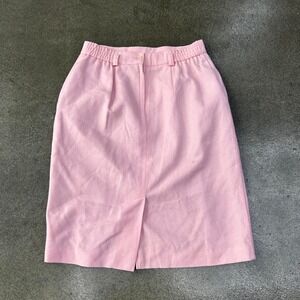 Vintage Norton McNaughton Petite Pink Tailored 28" Waist 100% Pure Wool Skirt
